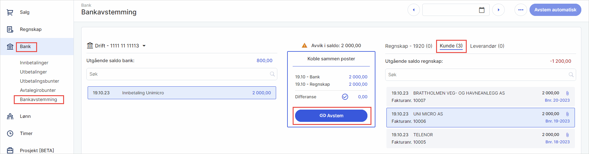 cs. Avstem bankpost mot kunde eller leverandør 1.png cs. Avstem bankpost mot kunde eller leverandør 1.png